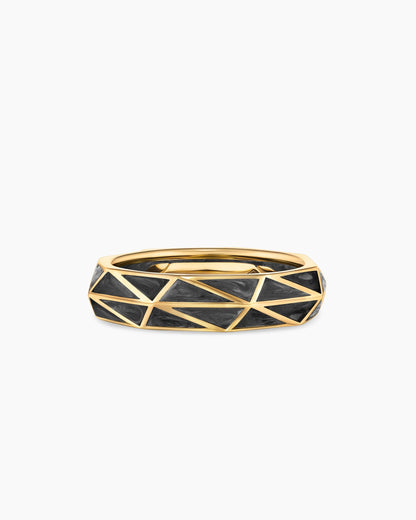 David Yurman Mens Faceted Band Ring in 18K Yellow Gold, 6mm David Yurman Men’s
