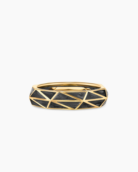 David Yurman Mens Faceted Band Ring in 18K Yellow Gold, 6mm David Yurman Men’s