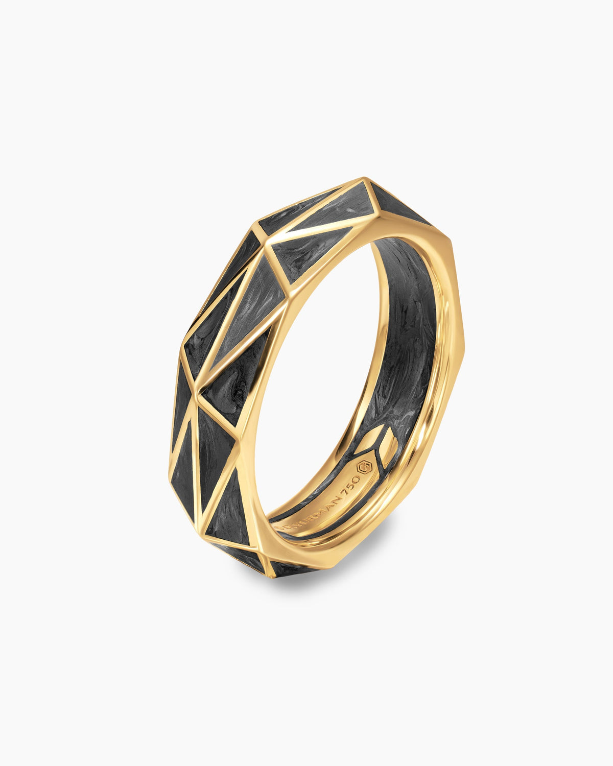 David Yurman Mens Faceted Band Ring in 18K Yellow Gold, 6mm David Yurman Men’s