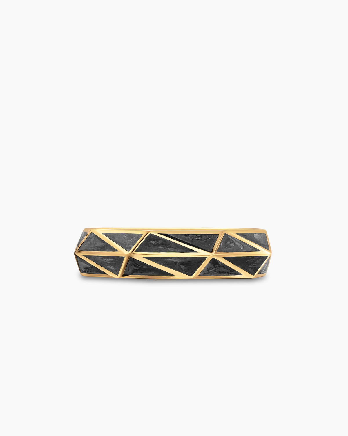David Yurman Mens Faceted Band Ring in 18K Yellow Gold, 6mm David Yurman Men’s