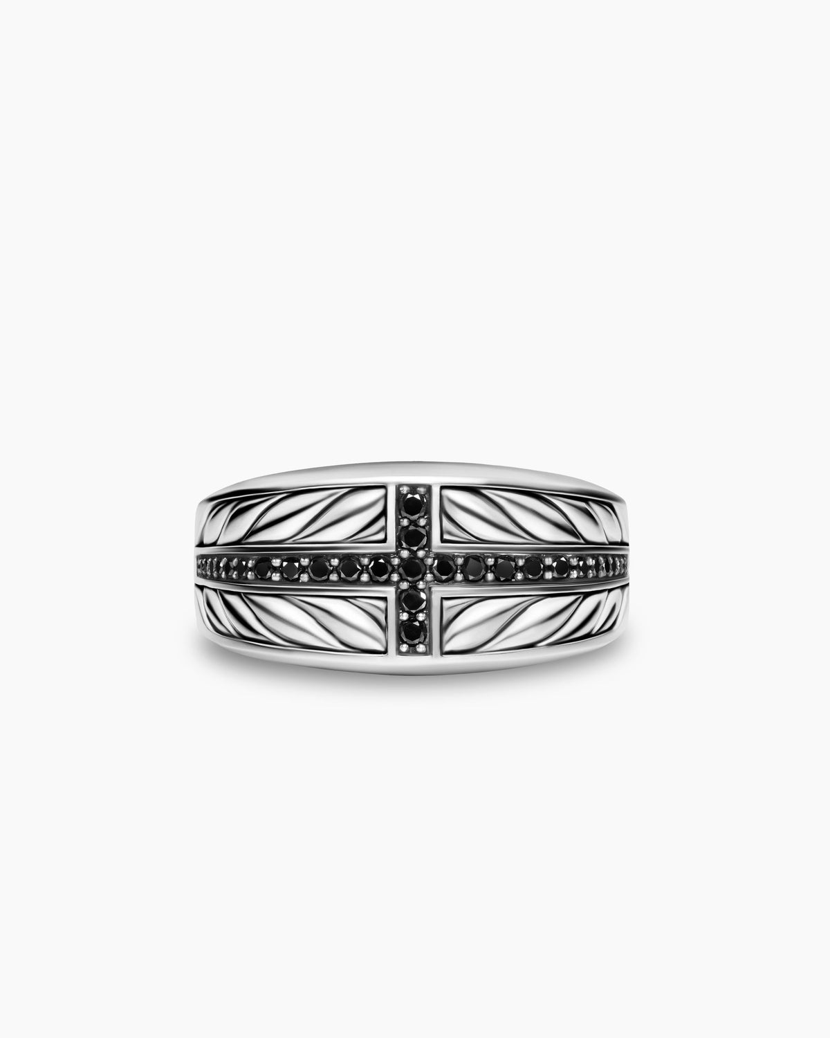 David Yurman Mens Chevron Three Sided Signet Ring in Sterling Silver, 12.5mm David Yurman Men’s