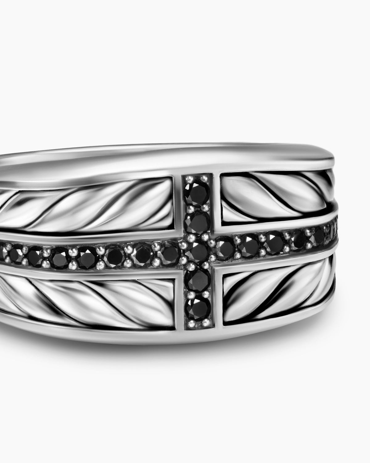 David Yurman Mens Chevron Three Sided Signet Ring in Sterling Silver, 12.5mm David Yurman Men’s