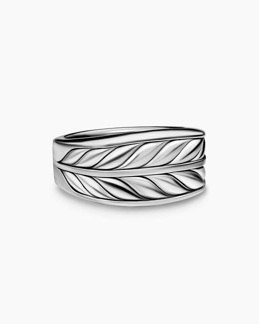 David Yurman Mens Chevron Three Sided Signet Ring in Sterling Silver, 12.5mm David Yurman Men’s