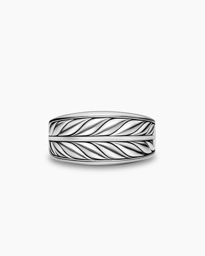 David Yurman Mens Chevron Three Sided Signet Ring in Sterling Silver, 12.5mm David Yurman Men’s