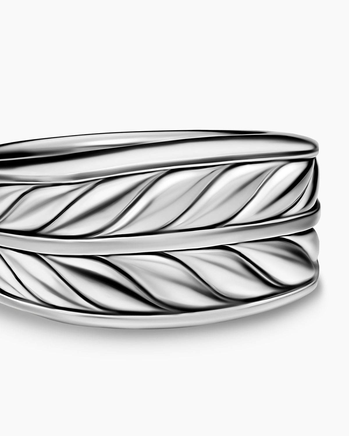 David Yurman Mens Chevron Three Sided Signet Ring in Sterling Silver, 12.5mm David Yurman Men’s