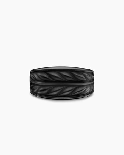 David Yurman Mens Chevron Three Sided Signet Ring in Black Titanium, 12.5mm David Yurman Men’s
