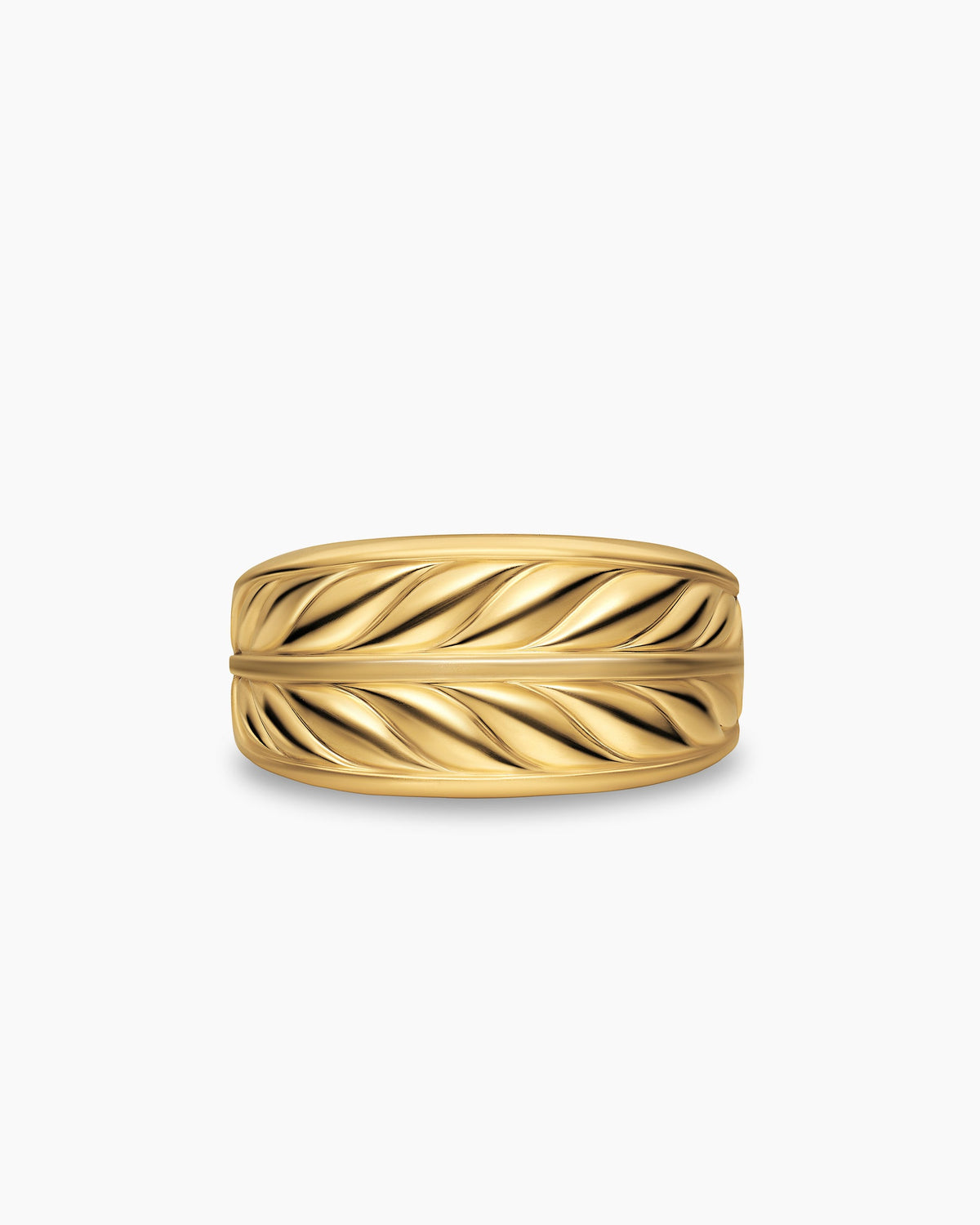David Yurman Mens Chevron Three Sided Signet Ring in 18K Yellow Gold, 12.5mm David Yurman Men’s