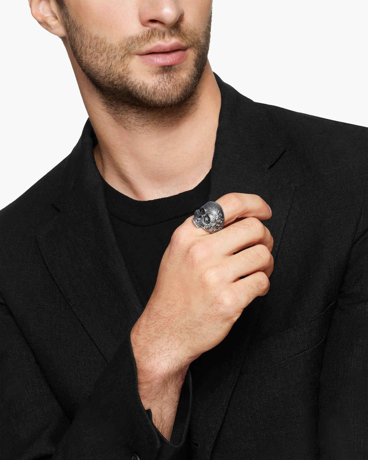 David Yurman Waves Skull Ring David Yurman Men’s