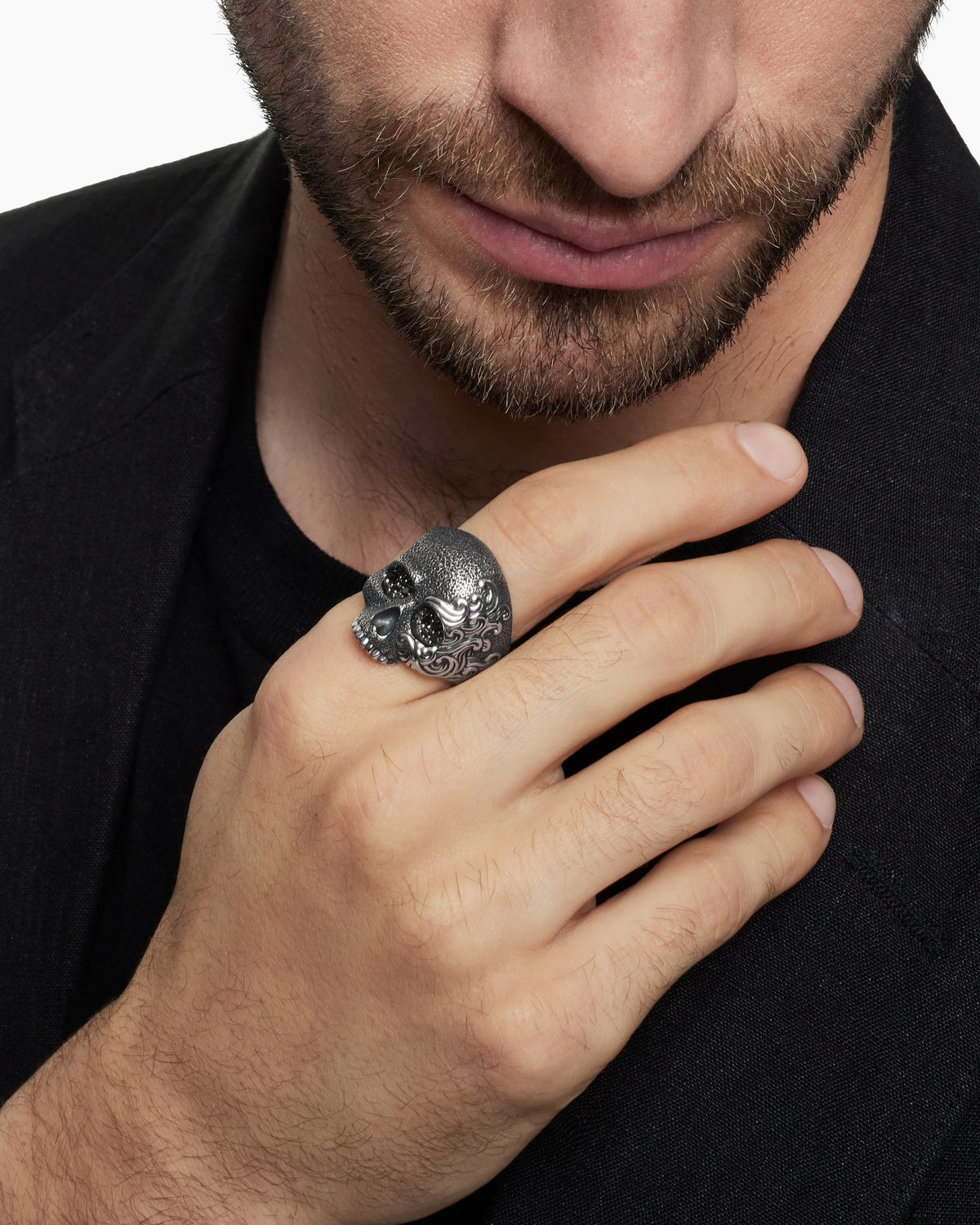 David Yurman Waves Skull Ring David Yurman Men’s