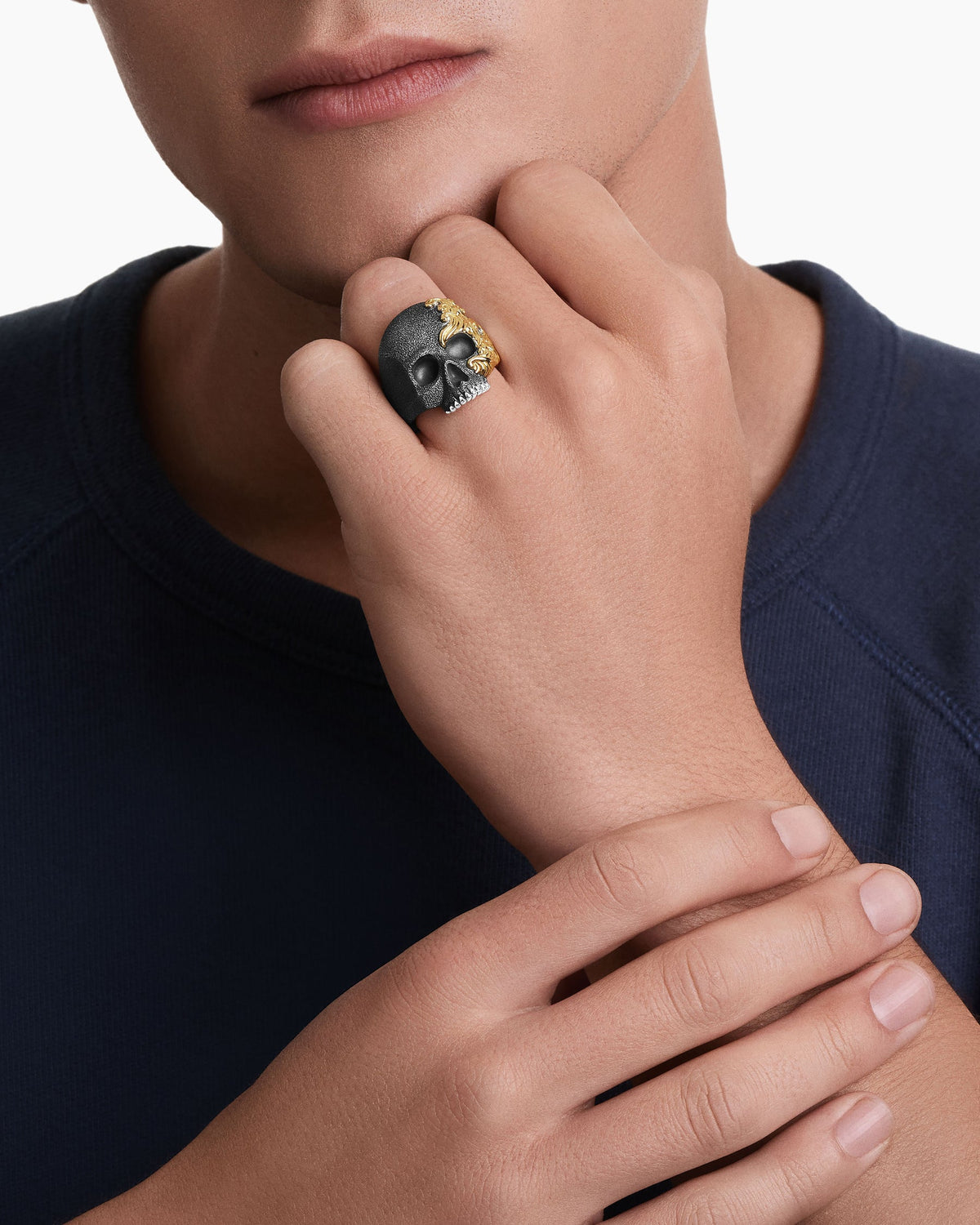 David Yurman Waves Skull Ring David Yurman Men’s