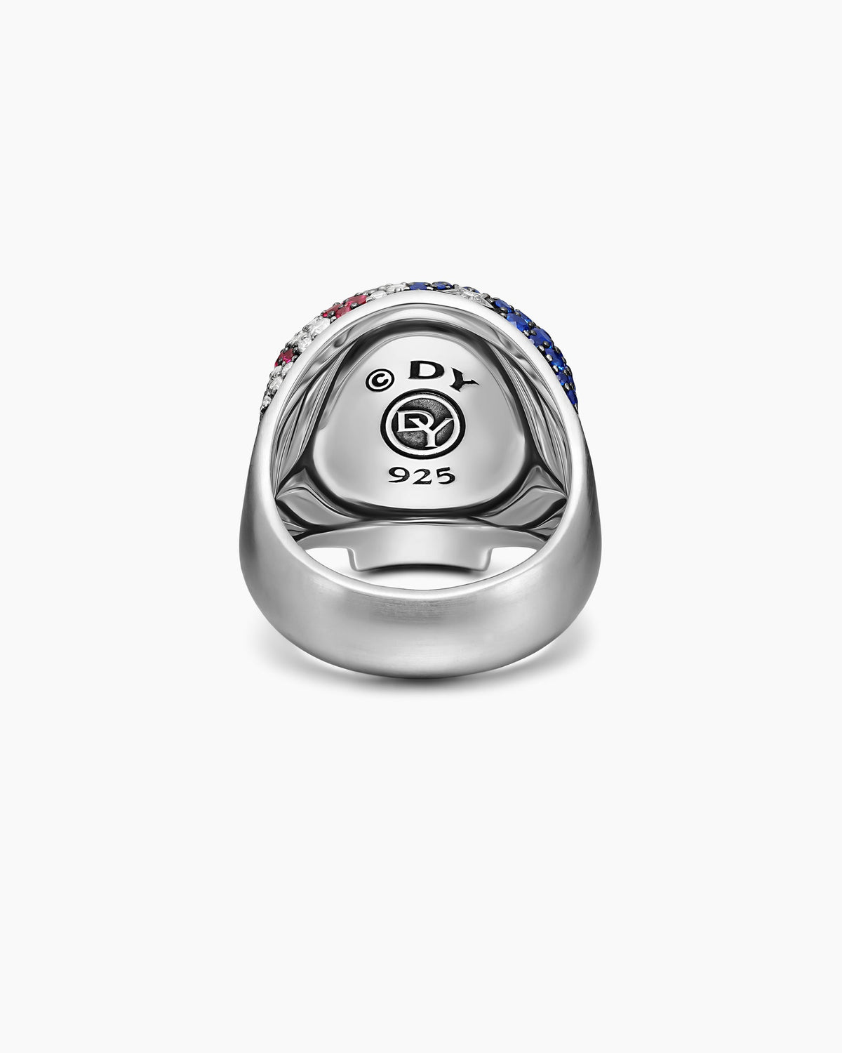 David Yurman Mens American Flag Pavé Skull Ring in Sterling Silver, 25.3mm David Yurman Men’s