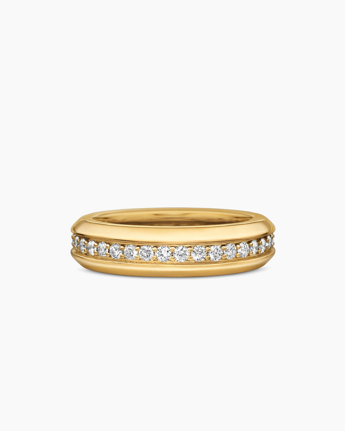 David Yurman Mens Beveled Band Ring in 18K Yellow Gold, 6mm David Yurman Wedding