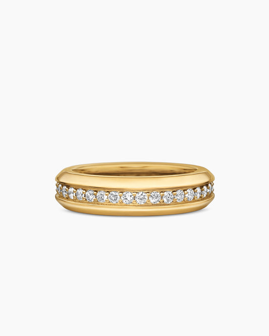 David Yurman Mens Beveled Band Ring in 18K Yellow Gold, 6mm David Yurman Wedding