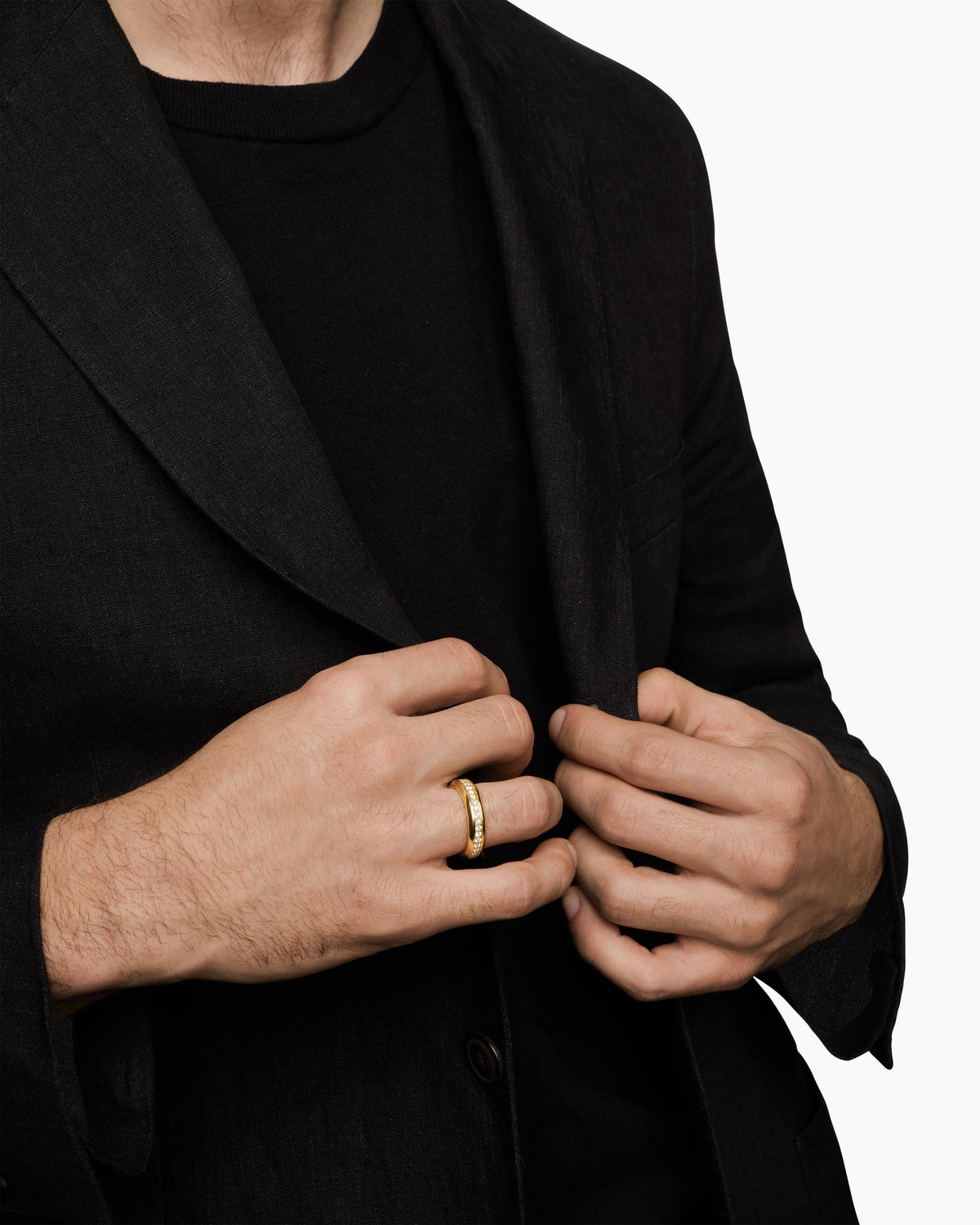 David Yurman Mens Beveled Band Ring in 18K Yellow Gold, 6mm David Yurman Wedding