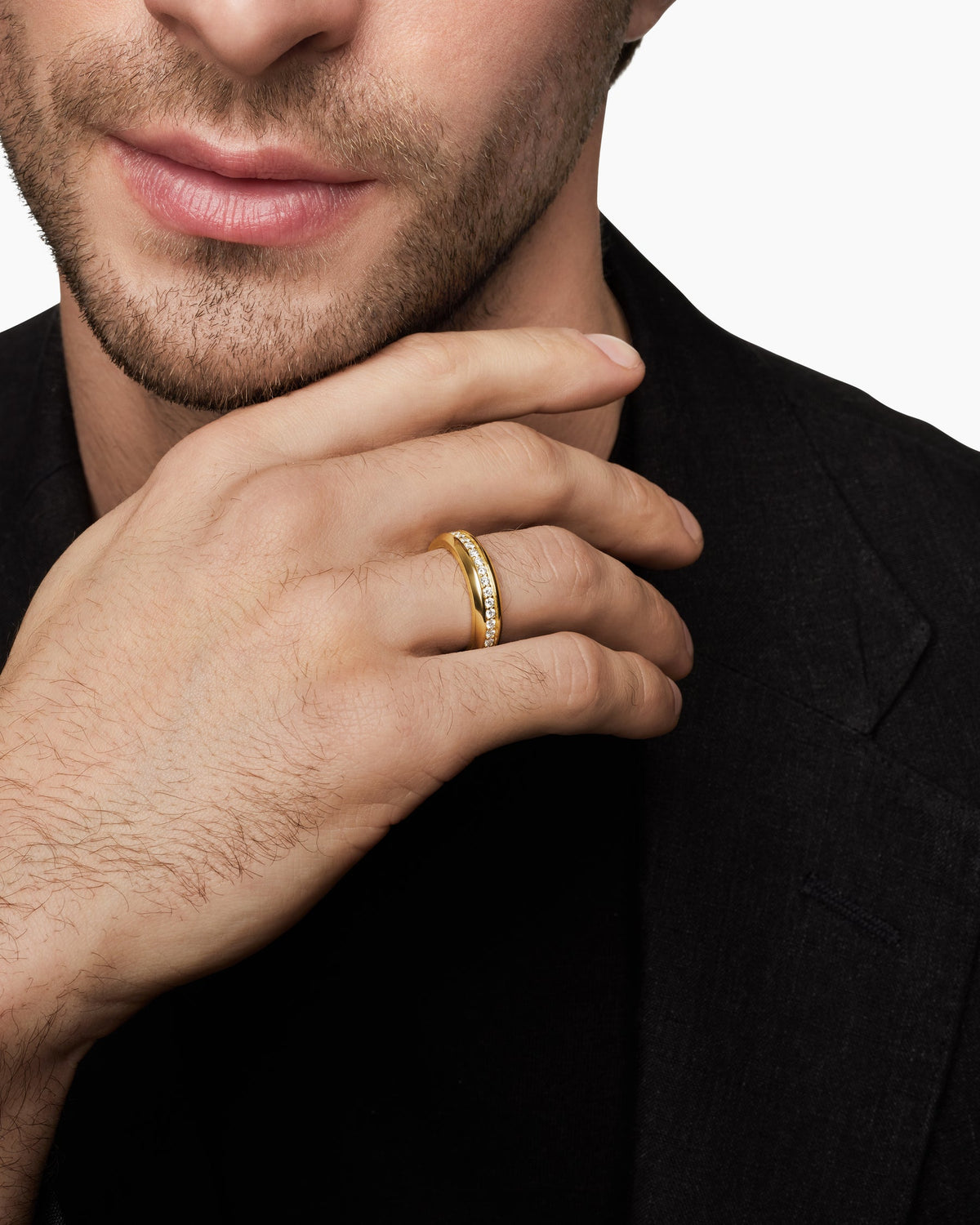 David Yurman Mens Beveled Band Ring in 18K Yellow Gold, 6mm David Yurman Wedding