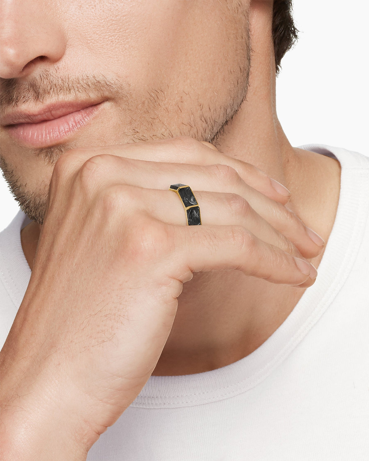 David Yurman Forged Carbon Faceted Band Ring David Yurman Wedding