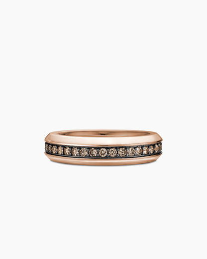 David Yurman Mens Beveled Band Ring in 18K Rose Gold, 6mm David Yurman Wedding