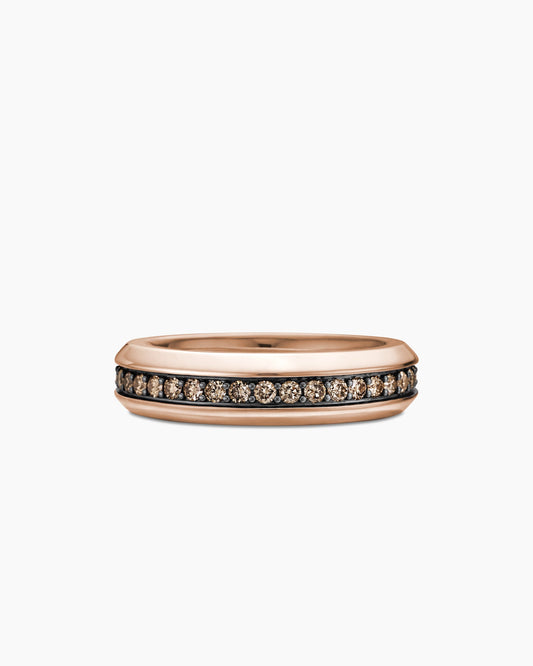 David Yurman Mens Beveled Band Ring in 18K Rose Gold, 6mm David Yurman Wedding