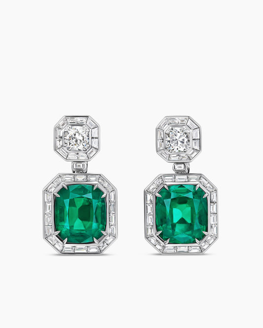 David Yurman Deco Emerald Drop Earrings David Yurman High Jewelry