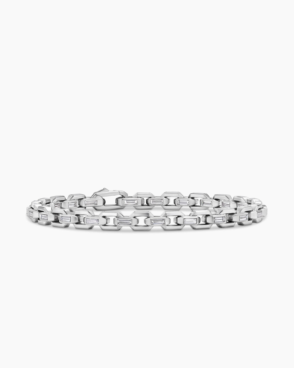 David Yurman Deco Chain Bracelet in Platinum with Diamonds David Yurman High Jewelry