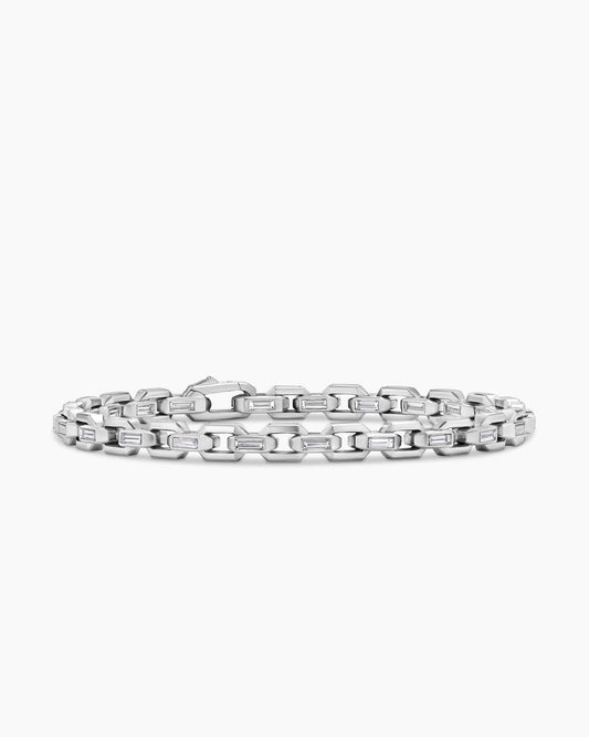 David Yurman Deco Chain Bracelet in Platinum with Diamonds David Yurman High Jewelry