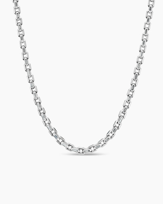 David Yurman Deco Chain Link Necklace in Platinum with Diamonds David Yurman High Jewelry