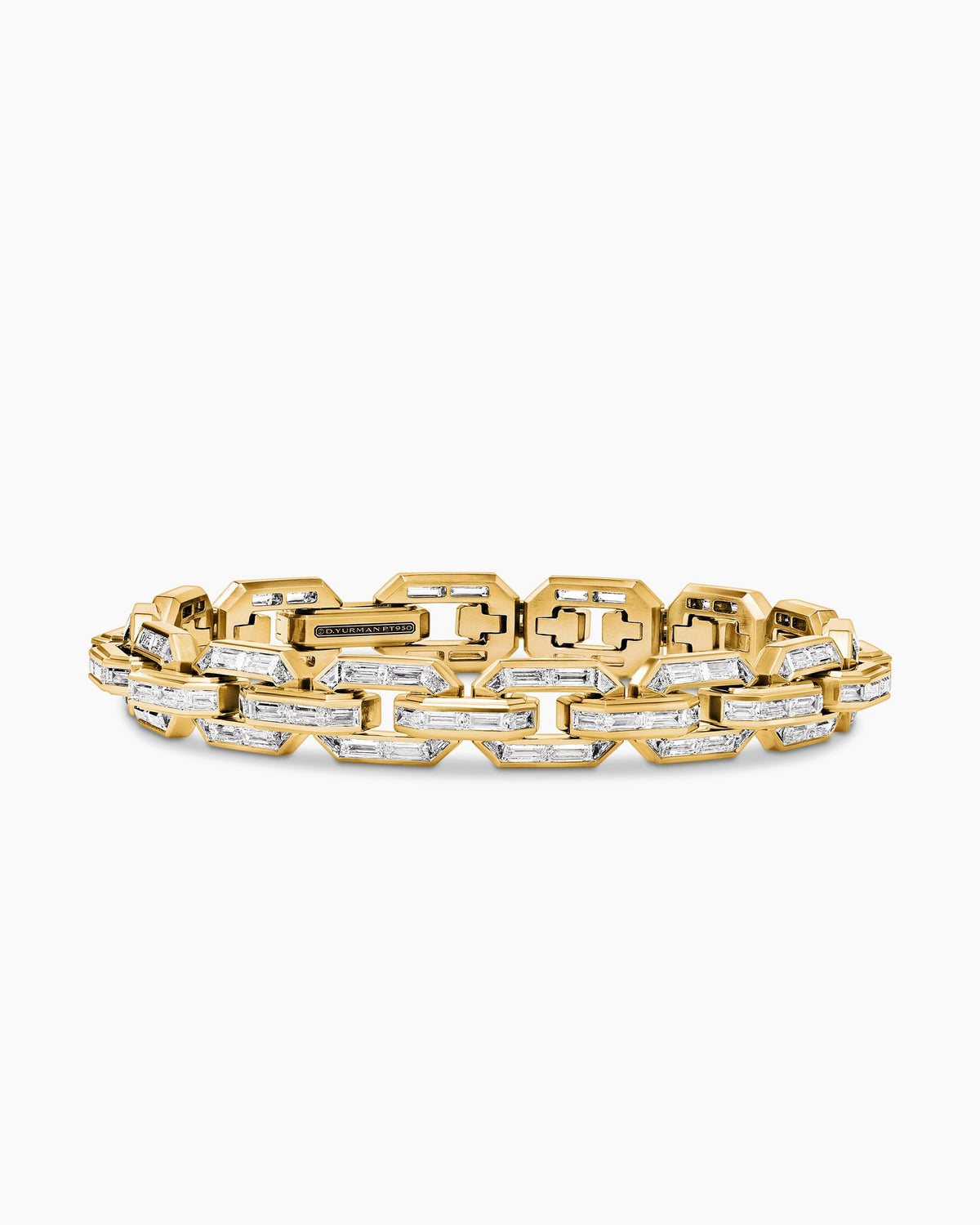 David Yurman Mens Deco Baguette Link Bracelet in Yellow Gold David Yurman High Jewelry