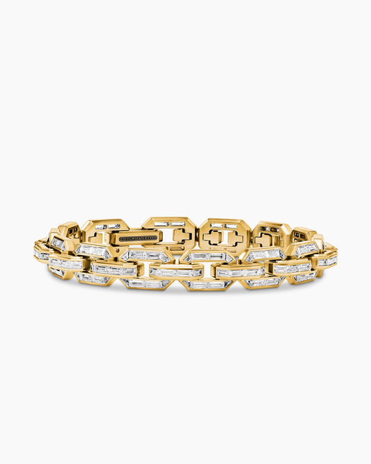 David Yurman Mens Deco Baguette Link Bracelet in Yellow Gold David Yurman High Jewelry
