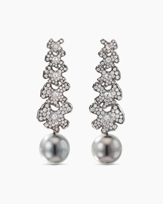 David Yurman Petals and Pearl Long Drop Earrings David Yurman High Jewelry