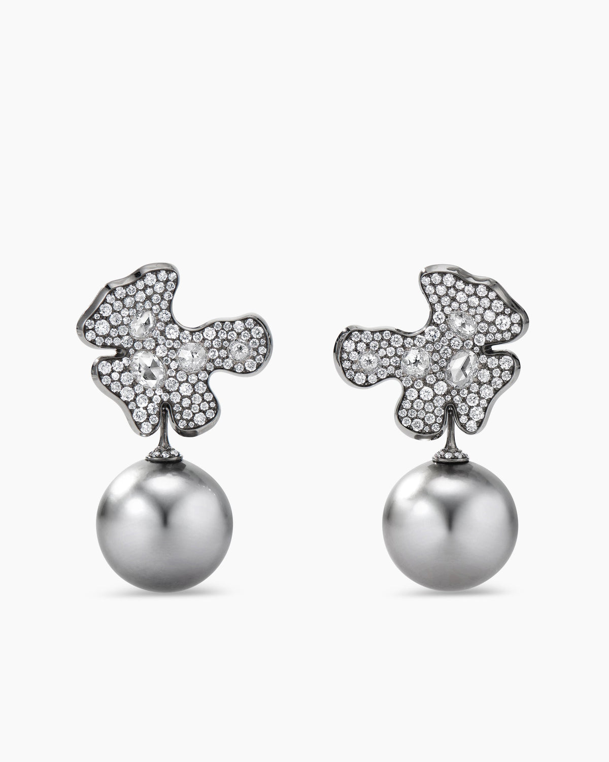 David Yurman Petals and Pearl Drop Earrings David Yurman High Jewelry