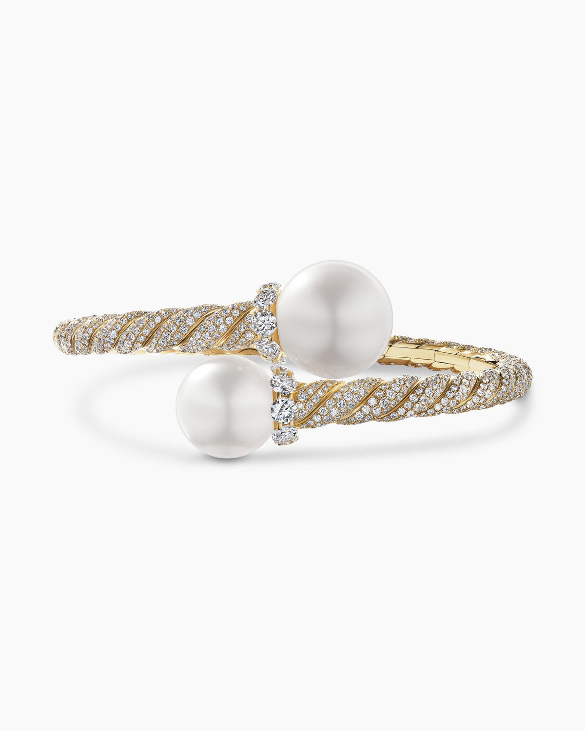 David Yurman DY Lumina Pearl Sculpted Cable Flex Bypass Bracelet David Yurman High Jewelry