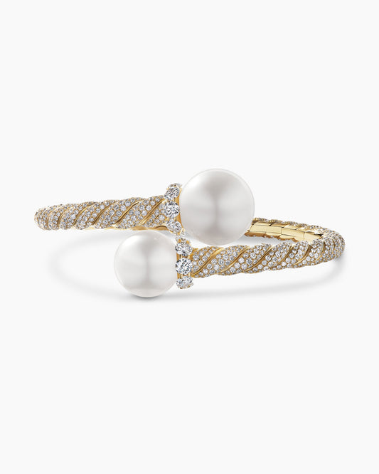 David Yurman DY Lumina Pearl Sculpted Cable Flex Bypass Bracelet David Yurman High Jewelry