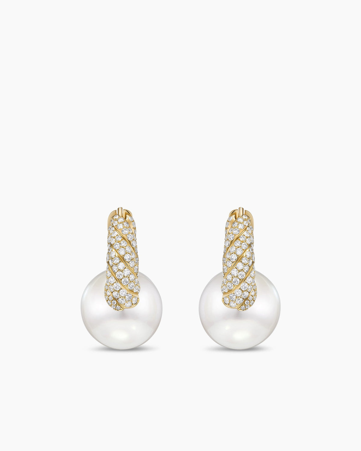 David Yurman DY Lumina Pearl Sculpted Cable Drop Earrings David Yurman High Jewelry