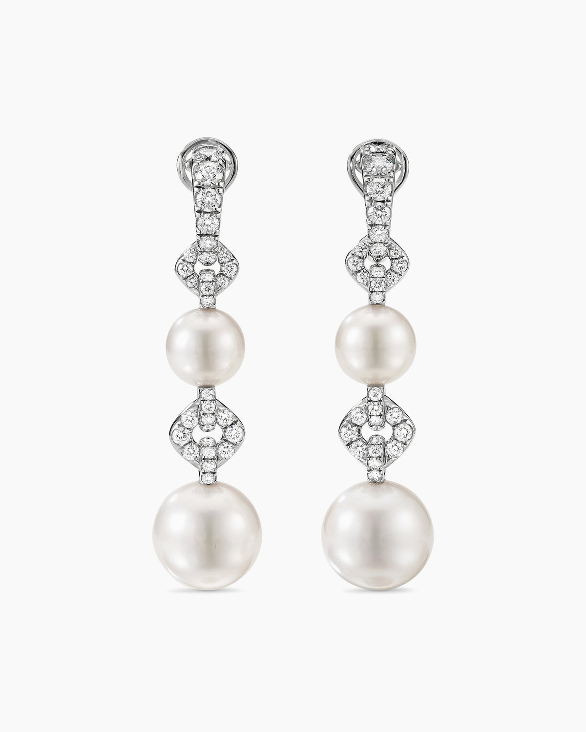 David Yurman DY Lumina Pearl Pavé Link Earrings David Yurman High Jewelry