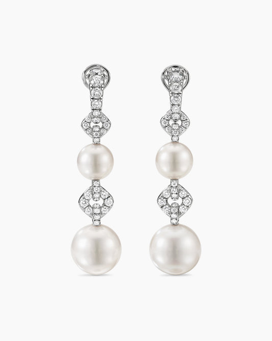David Yurman DY Lumina Pearl Pavé Link Earrings David Yurman High Jewelry