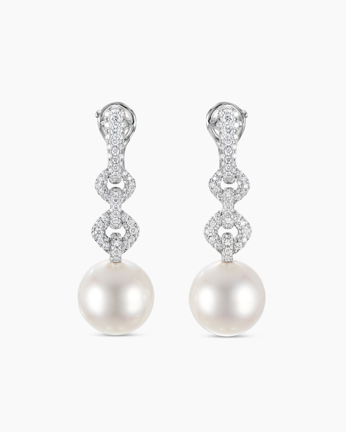 David Yurman DY Lumina Chain Link Pavé Drop Earrings David Yurman High Jewelry
