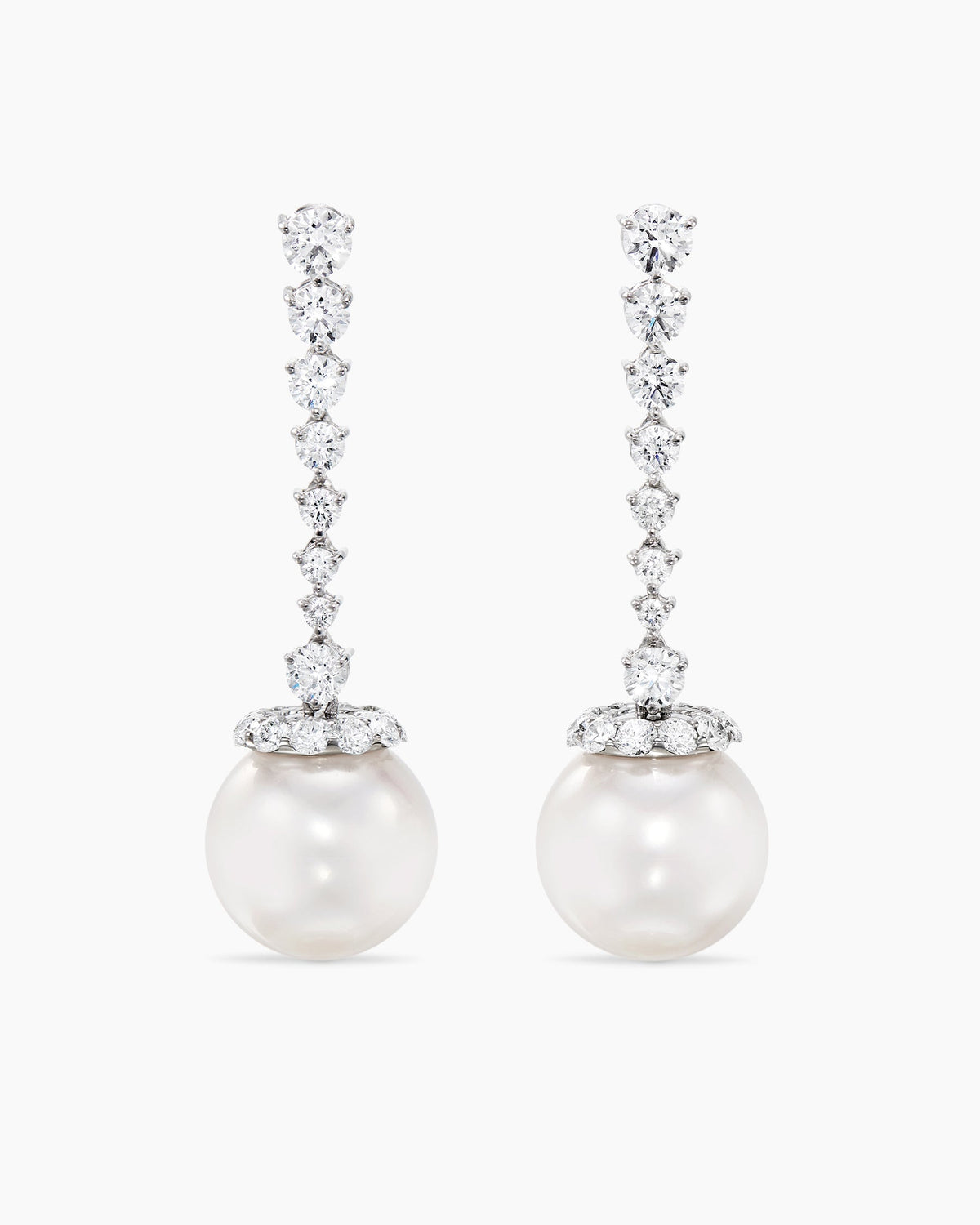 David Yurman DY Lumina Pearl Diamond Drop Earrings David Yurman High Jewelry