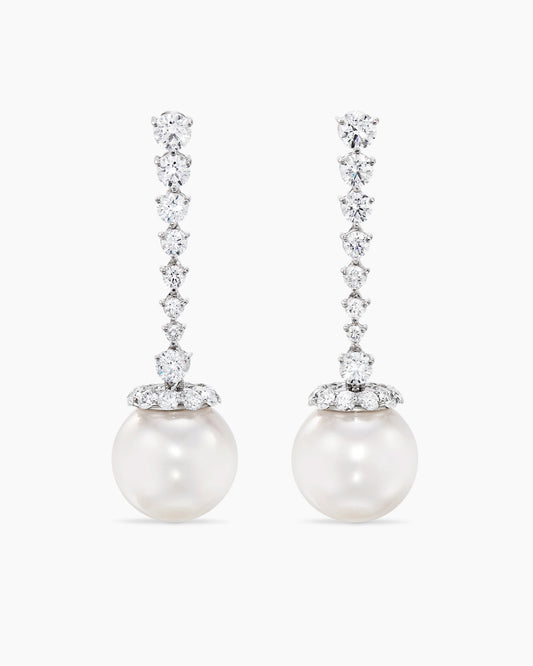 David Yurman DY Lumina Pearl Diamond Drop Earrings David Yurman High Jewelry