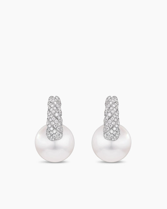 David Yurman DY Lumina Pearl Sculpted Cable Drop Earrings David Yurman High Jewelry