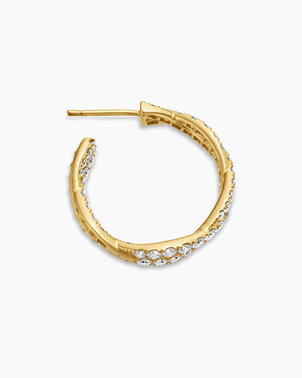 David Yurman Floating Diamonds Hoop Earrings in Yellow Gold David Yurman High Jewelry