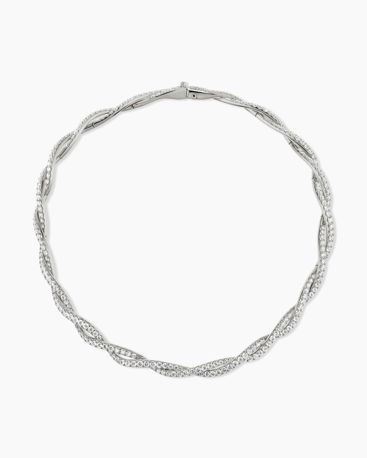 David Yurman Floating Diamonds Pavé Twist Necklace in White Gold David Yurman High Jewelry