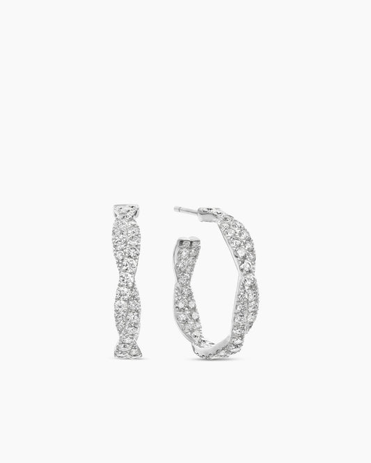 David Yurman Floating Diamonds Hoop Earrings David Yurman High Jewelry