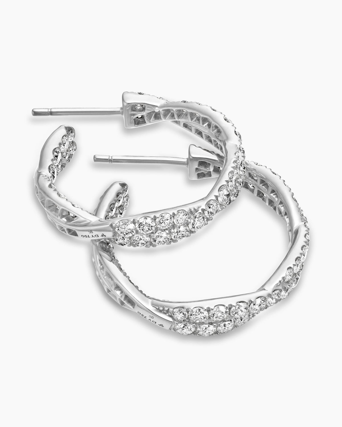 David Yurman Floating Diamonds Hoop Earrings David Yurman High Jewelry