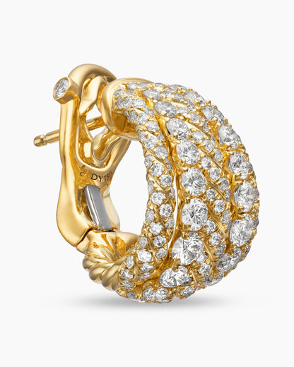 David Yurman Floating Diamonds Shrimp Earrings in Yellow Gold David Yurman High Jewelry