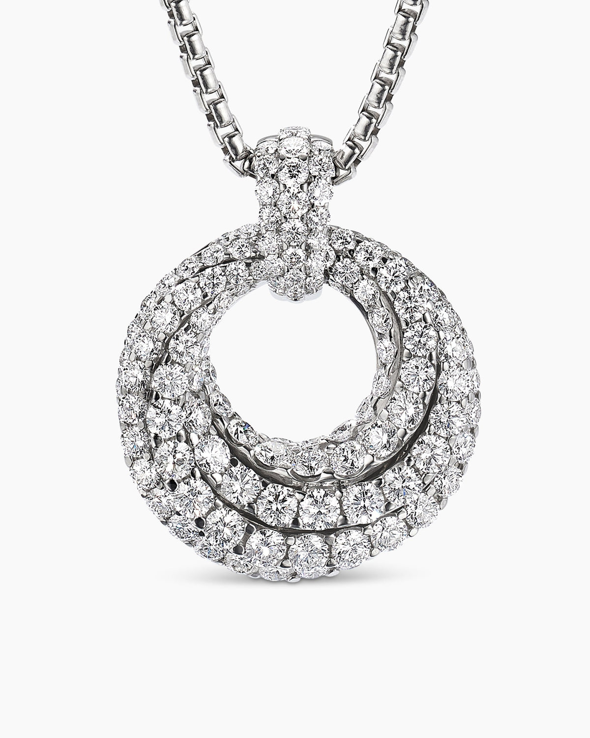 David Yurman Floating Diamonds Pendant in White Gold David Yurman High Jewelry