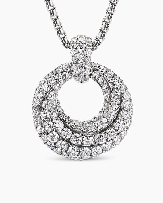 David Yurman Floating Diamonds Pendant in White Gold David Yurman High Jewelry