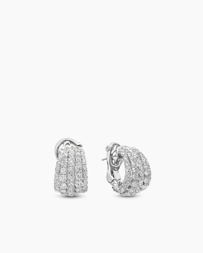 David Yurman Floating Diamonds Shrimp Earrings in White Gold David Yurman High Jewelry