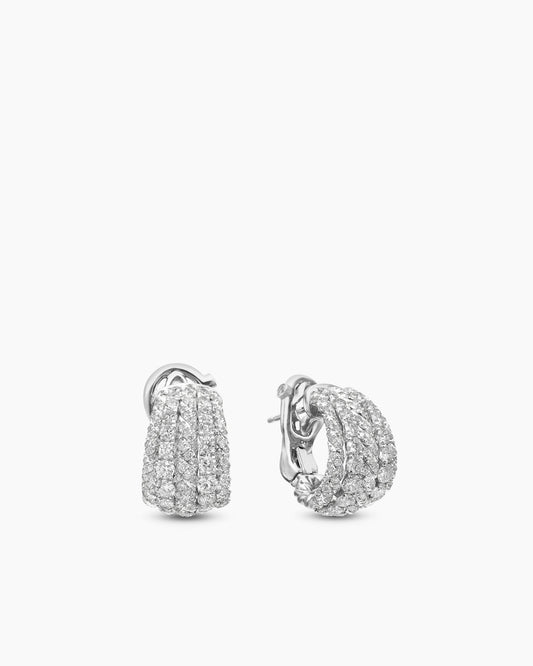 David Yurman Floating Diamonds Shrimp Earrings in White Gold David Yurman High Jewelry
