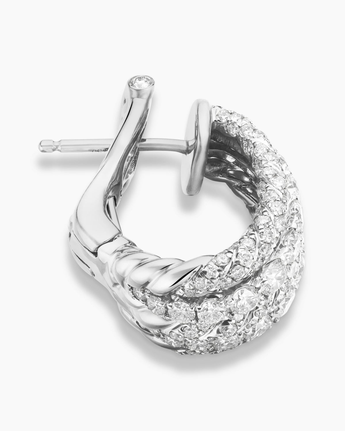 David Yurman Floating Diamonds Shrimp Earrings in White Gold David Yurman High Jewelry