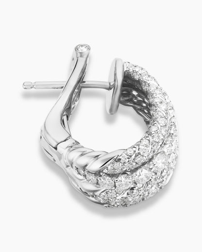 David Yurman Floating Diamonds Shrimp Earrings in White Gold David Yurman High Jewelry